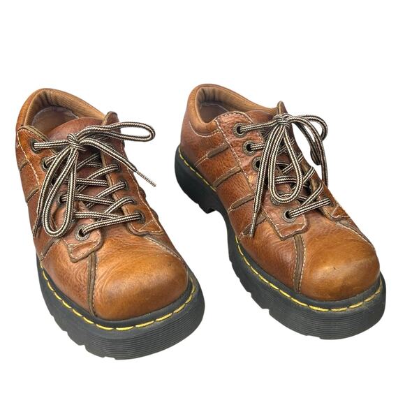 Vintage Y2k Dr. Martens Unisex Brown Leather Chunky Loafers Size  M 8 W 9 - Picture 5 of 10